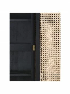 HKliving Armoire avec cannage et 2 portes coulissantes Rétro, larg. 95 x haut. 140 cm -furniture Soldes Armoire avec cannage et 2 portes coulissantes Retro 5