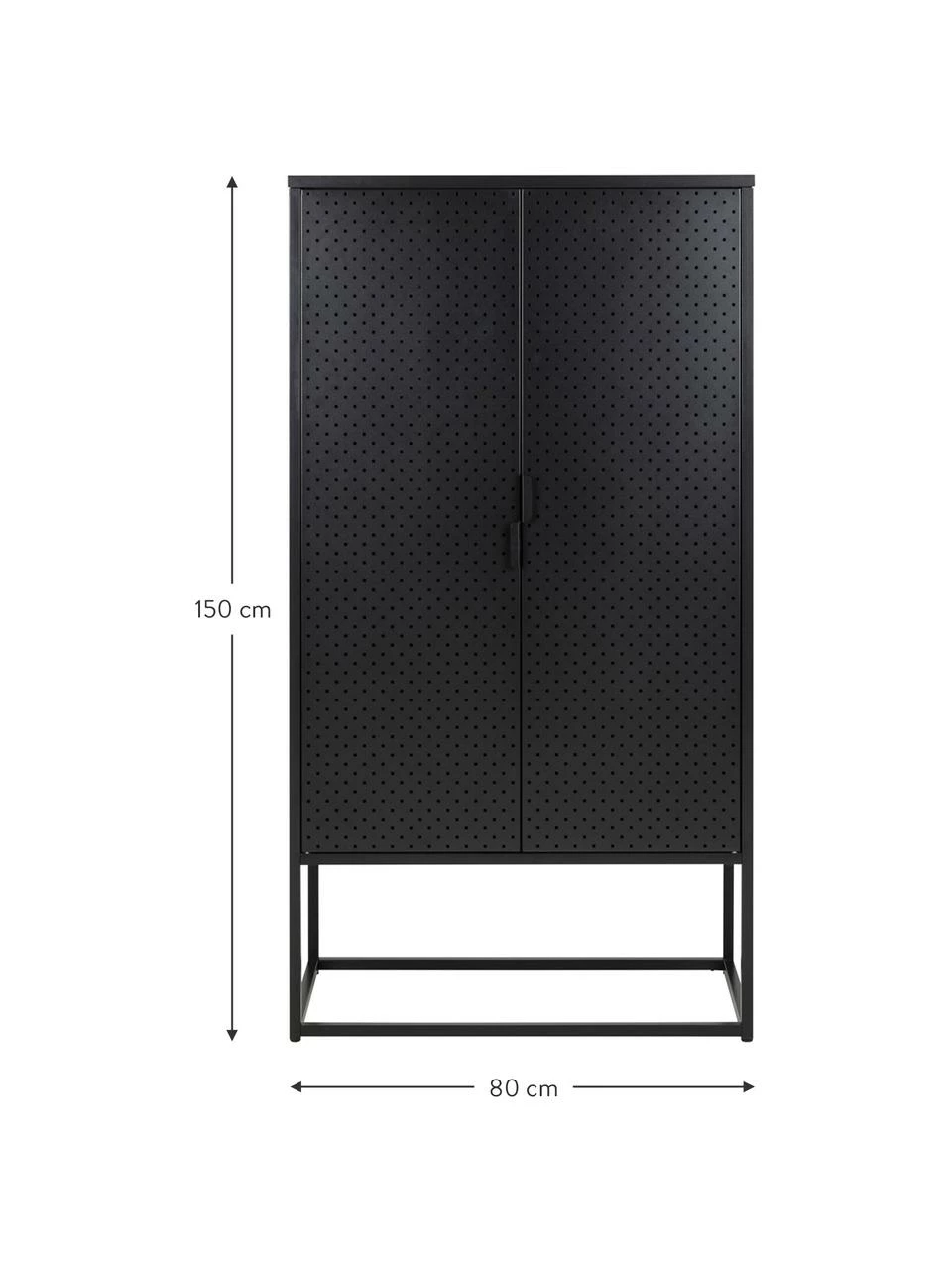 Westwing Collection Armoire industrielle en métal noir Neptun, larg. 80 x haut. 150 cm 3 Westwing Collection Armoire industrielle en métal noir Neptun, larg. 80 x haut. 150 cm – Image 3