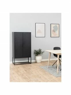 Westwing Collection Armoire industrielle en métal noir Neptun, larg. 80 x haut. 150 cm 11 Westwing Collection Armoire industrielle en métal noir Neptun, larg. 80 x haut. 150 cm -furniture Soldes Armoire industrielle en metal noir Neptun 5