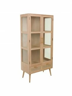 Armoire vitrée rustique Cayetana, larg. 72 x haut. 159 cm