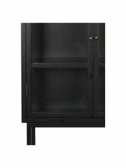 Rowico Armoire vitrée sur pieds métal noir Marshall, larg. 85 x haut. 160 cm -furniture Soldes Armoire vitree sur pieds metal noir Marshall 5