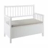 Banc blanc avec rangement Emma, larg. 90 x haut. 85 cm