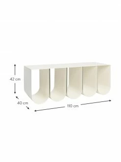Banc m&eacute;tal blanc Curved, larg. 110 x long. 42 cm -furniture Soldes Banc metal blanc Curved 3