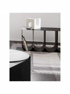 Banc métal noir Curved, larg. 110 x long. 42 cm -furniture Soldes Banc metal noir Curved 2