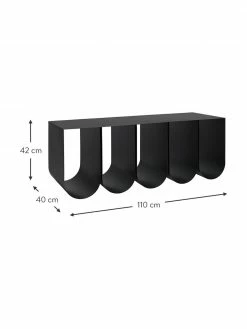 Banc métal noir Curved, larg. 110 x long. 42 cm -furniture Soldes Banc metal noir Curved 3