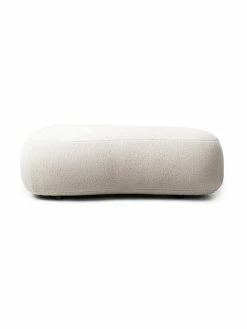 Westwing Collection Banquette tissu peluche couleur crème Alba, larg. 130 x prof. 62 cm -furniture Soldes Banquette tissu peluche couleur creme Alba 4