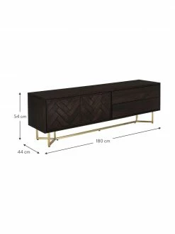Westwing Collection Buffet bois massif noir à motif chevrons Luca, larg. 180 x haut. 54 cm 8 Westwing Collection Buffet bois massif noir à motif chevrons Luca, larg. 180 x haut. 54 cm -furniture Soldes Buffet bois massif noir a motif chevrons Luca 2