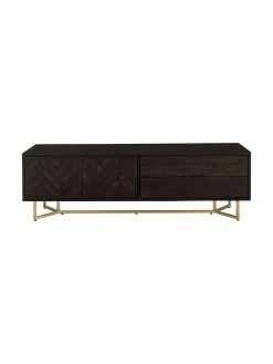 Westwing Collection Buffet bois massif noir à motif chevrons Luca, larg. 180 x haut. 54 cm 9 Westwing Collection Buffet bois massif noir à motif chevrons Luca, larg. 180 x haut. 54 cm -furniture Soldes Buffet bois massif noir a motif chevrons Luca 3
