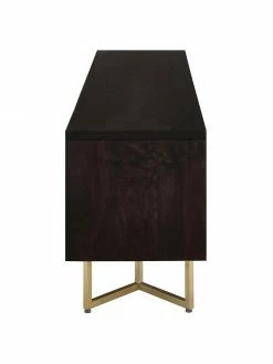 Westwing Collection Buffet bois massif noir à motif chevrons Luca, larg. 180 x haut. 54 cm 11 Westwing Collection Buffet bois massif noir à motif chevrons Luca, larg. 180 x haut. 54 cm -furniture Soldes Buffet bois massif noir a motif chevrons Luca 5