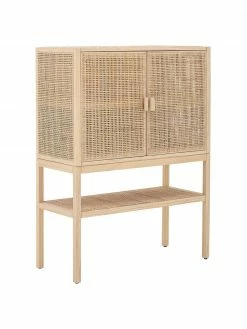 Bloomingville Buffet haut avec cannage Sanna, larg. 90 x haut. 120 cm