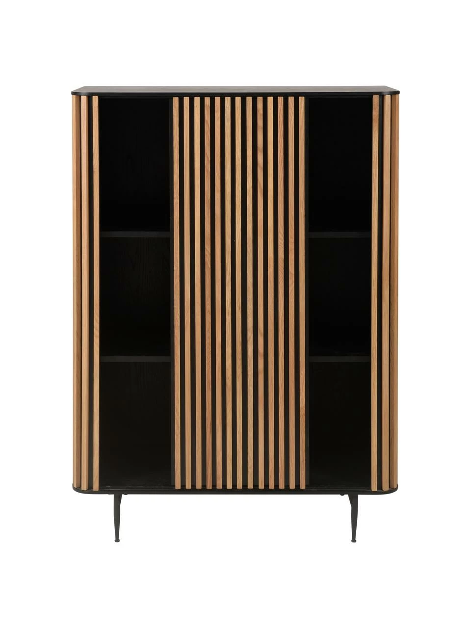 Buffet haut design placage bois de chêne Linea, larg. 98 x haut. 135 cm 6 Buffet haut design placage bois de chêne Linea, larg. 98 x haut. 135 cm – Image 6