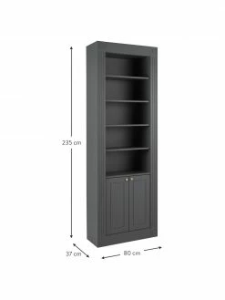 Buffet haut gris Single, larg. 80 x haut. 235 cm -furniture Soldes Buffet haut gris Single 2