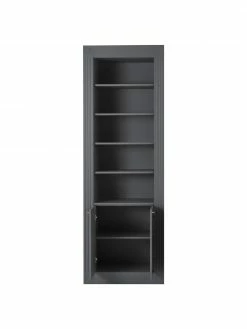 Buffet haut gris Single, larg. 80 x haut. 235 cm -furniture Soldes Buffet haut gris Single 3