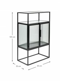 Dutchbone Buffet haut métal noir Boli, larg. 65 x haut. 105 cm -furniture Soldes Buffet haut metal noir Boli 2