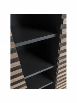 Buffet haut plaqu&eacute; noyer Kesia, Larg. 105 x haut. 155 cm -furniture Soldes Buffet haut plaque noyer Kesia 5