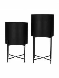 Westwing Collection Cache-pot en métal sur pied Mina, 2 élém., Lot de différentes tailles