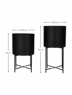 Westwing Collection Cache-pot en métal sur pied Mina, 2 élém., Lot de différentes tailles -furniture Soldes Cache pot en metal sur pied Mina 2 elem 14