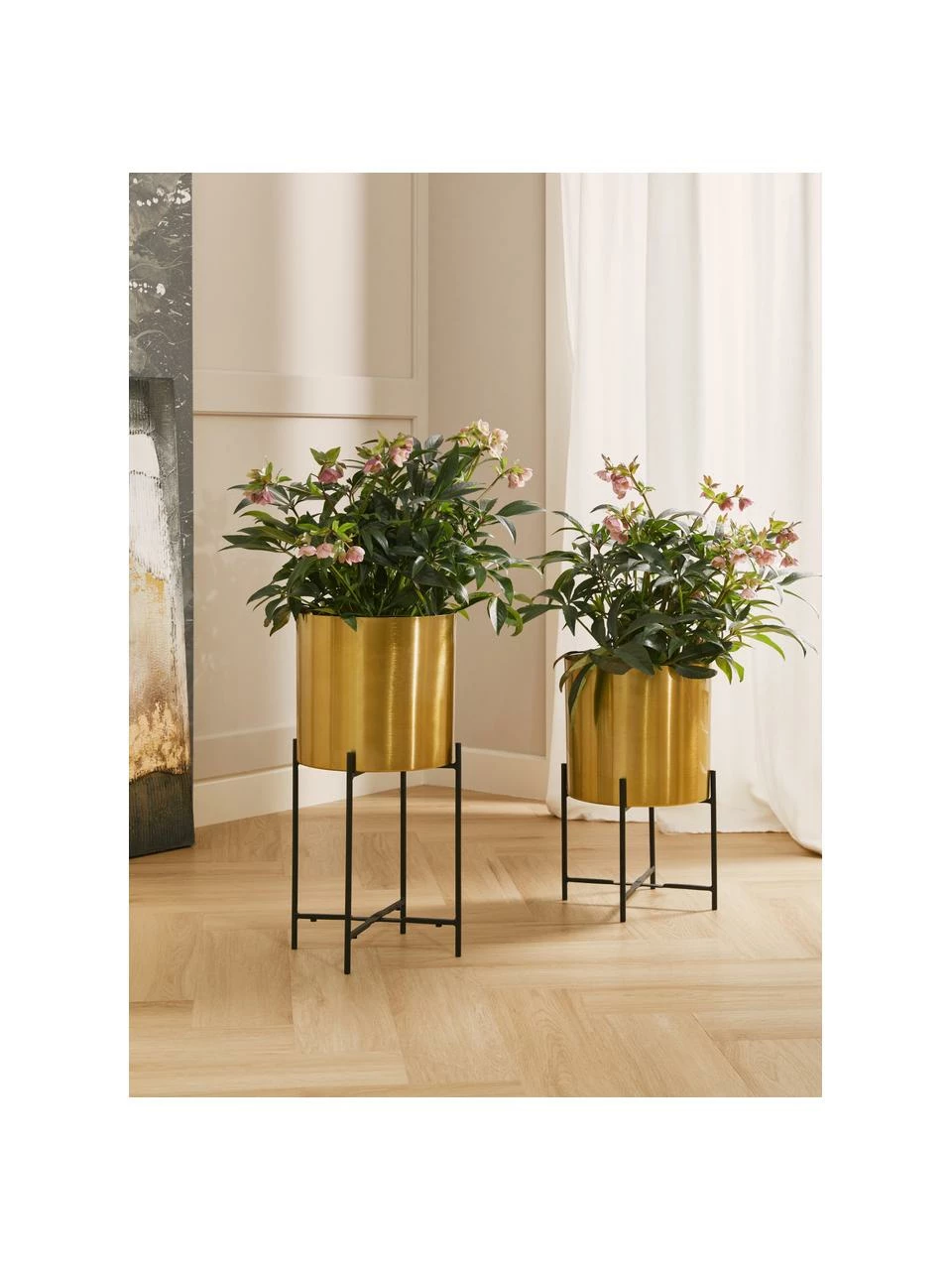 Westwing Collection Cache-pot en métal sur pied Mina, 2 élém., Lot de différentes tailles 2 Westwing Collection Cache-pot en métal sur pied Mina, 2 élém., Lot de différentes tailles – Image 2