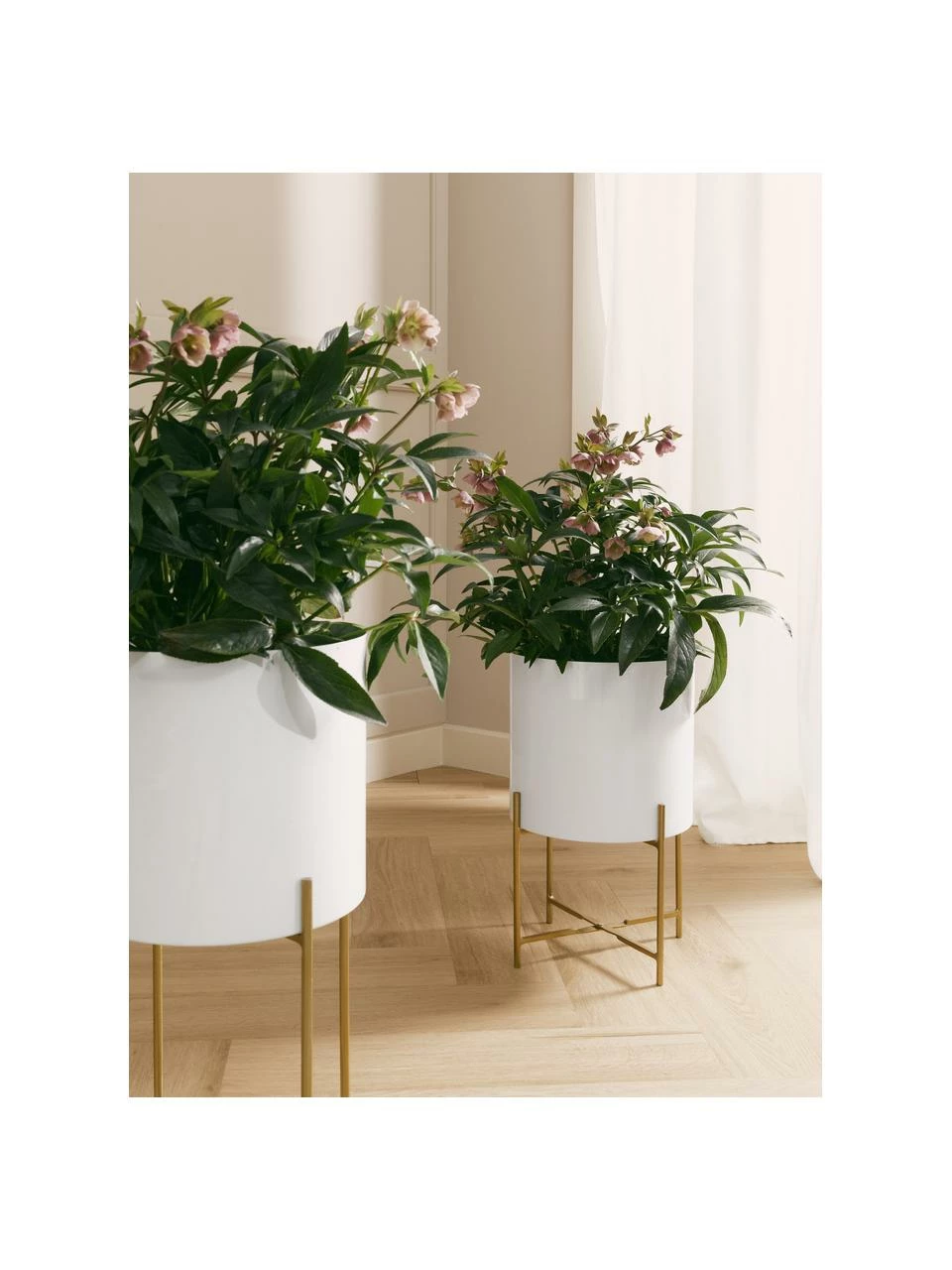 Westwing Collection Cache-pot en métal sur pied Mina, 2 élém., Lot de différentes tailles 3 Westwing Collection Cache-pot en métal sur pied Mina, 2 élém., Lot de différentes tailles – Image 3