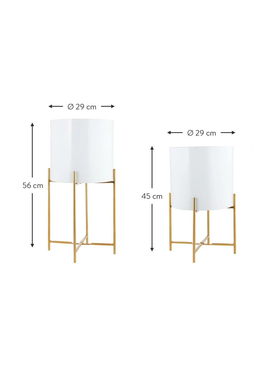Westwing Collection Cache-pot en métal sur pied Mina, 2 élém., Lot de différentes tailles 4 Westwing Collection Cache-pot en métal sur pied Mina, 2 élém., Lot de différentes tailles – Image 4