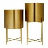 Westwing Collection Cache-pot en métal sur pied Mina, 2 élém., Lot de différentes tailles