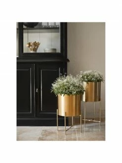 Westwing Collection Cache-pot en métal sur pied Mina, 2 élém., Lot de différentes tailles -furniture Soldes Cache pot en metal sur pied Mina 2 elem 8