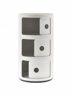 Kartell Caisson design blanc 3 modules Componibili, Ø 32 x haut. 59 cm -furniture Soldes Caisson design blanc 3 modules Componibili 3