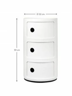 Kartell Caisson design blanc crème 3 modules Componibili, Ø 32 x haut. 59 cm 8 Kartell Caisson design blanc crème 3 modules Componibili, Ø 32 x haut. 59 cm -furniture Soldes Caisson design blanc creme 3 modules Componibili 2