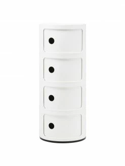 Kartell Caisson design blanc crème 4 modules Componibili, Ø 32 x haut. 77 cm