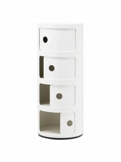 Kartell Caisson design blanc crème 4 modules Componibili, Ø 32 x haut. 77 cm -furniture Soldes Caisson design blanc creme 4 modules Componibili 3