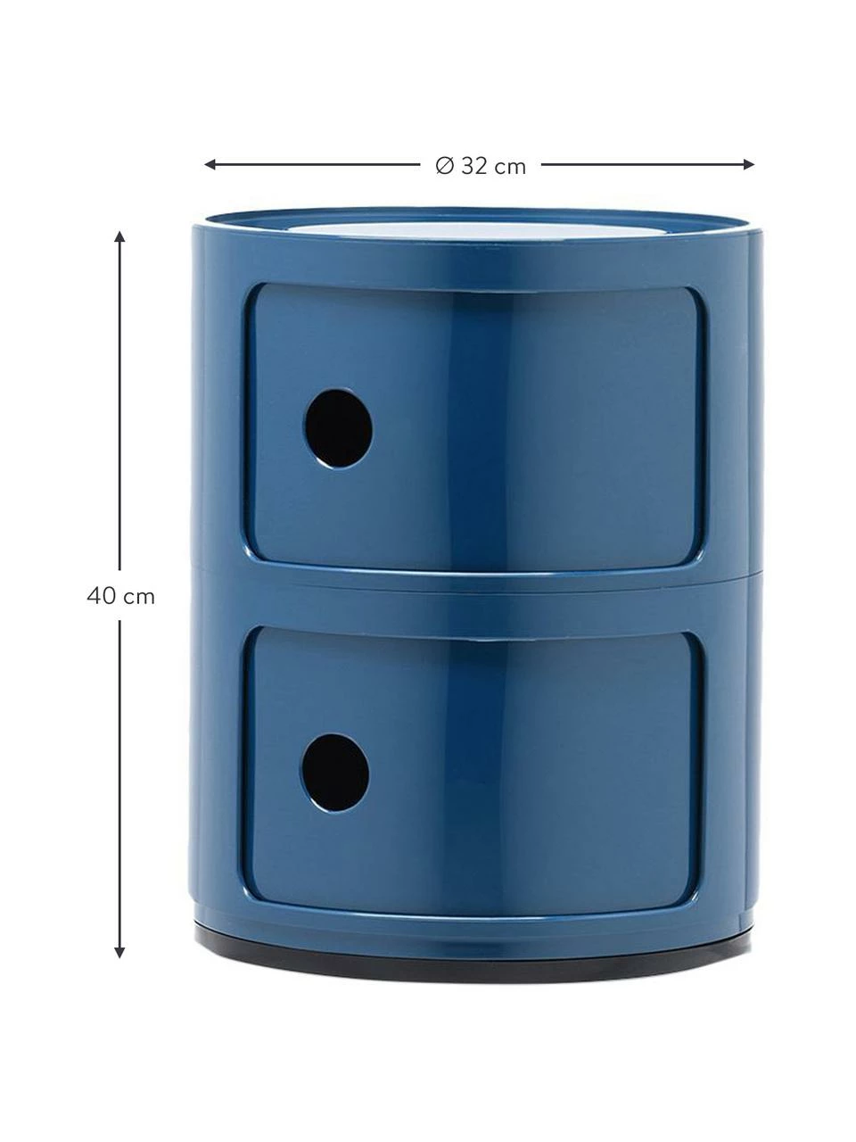 Kartell Caisson design bleu 2 modules Componibili, Ø 32 x haut. 40 cm 2 Kartell Caisson design bleu 2 modules Componibili, Ø 32 x haut. 40 cm – Image 2