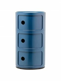 Kartell Caisson design bleu 3 modules Componibili, Ø 32 x haut. 59 cm