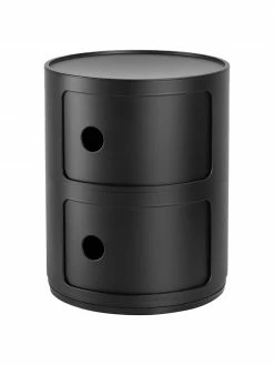 Kartell Caisson design noir 2 modules Componibili, Ø 32 x haut. 40 cm