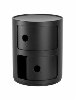 Kartell Caisson design noir 2 modules Componibili, Ø 32 x haut. 40 cm -furniture Soldes Caisson design noir 2 modules Componibili 3