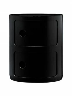 Kartell Caisson design noir 2 modules Componibili, Ø 32 x haut. 40 cm