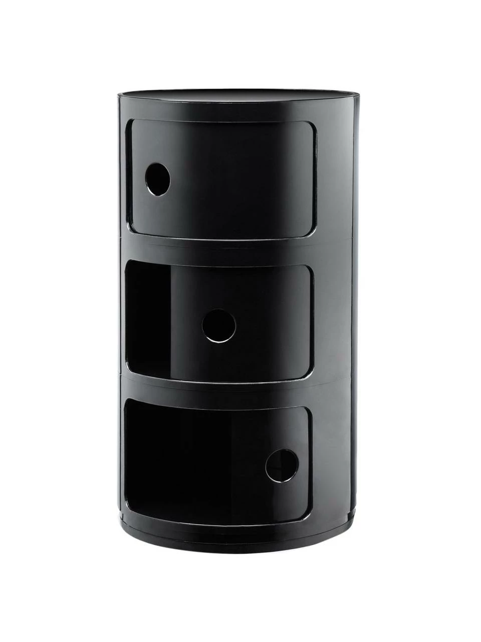 Kartell Caisson design noir 3 modules Componibili, Ø 32 x haut. 59 cm 3 Kartell Caisson design noir 3 modules Componibili, Ø 32 x haut. 59 cm – Image 3
