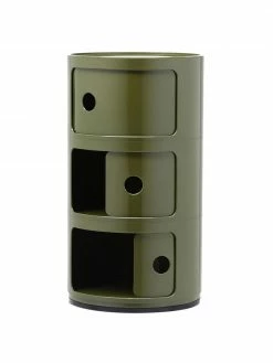 Kartell Caisson design vert 3 modules Componibili, Ø 32 x haut. 59 cmDisponibilité limitée -furniture Soldes Caisson design vert 3 modules Componibili 2