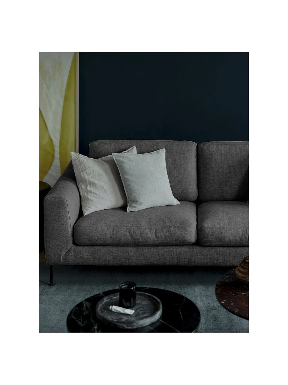 Westwing Collection Canapé 2 places anthracite Cucita, larg. 187 x prof. 94 cm 2 Westwing Collection Canapé 2 places anthracite Cucita, larg. 187 x prof. 94 cm – Image 2