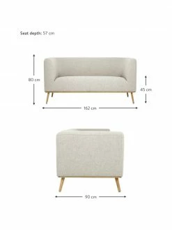 Westwing Collection Canapé 2 places beige Archie, larg. 162 x prof. 90 cm -furniture Soldes Canape 2 places beige Archie 2