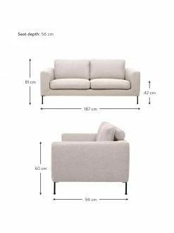 Westwing Collection Canapé 2 places beige Cucita, larg. 187 x prof. 94 cm 9 Westwing Collection Canapé 2 places beige Cucita, larg. 187 x prof. 94 cm -furniture Soldes Canape 2 places beige Cucita 3