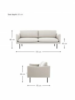 Westwing Collection Canapé 2 places beige Moby, larg. 170 x prof. 95 cm -furniture Soldes Canape 2 places beige Moby 3