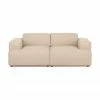 Westwing Collection Canapé 2 places beige foncé Melva, larg. 198 x prof. 101 cm