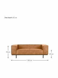 Canapé 2 places cuir brun Abigail, larg. 190 x prof. 95 cmSeulement 1 produit disponible -furniture Soldes Canape 2 places cuir brun Abigail 2