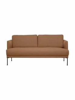 Westwing Collection Canapé (2 places) en nougat avec pieds en métal Fluente, larg. 166 x prof. 85 cm