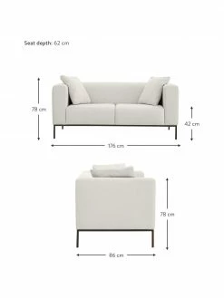 Westwing Collection Canapé 2 places gris clair Carrie, larg. 176 x prof. 86 cm 8 Westwing Collection Canapé 2 places gris clair Carrie, larg. 176 x prof. 86 cm -furniture Soldes Canape 2 places gris clair Carrie 2