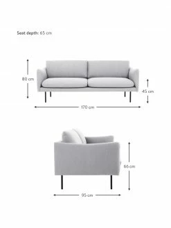 Westwing Collection Canapé 2 places gris clair Moby, larg. 170 x prof. 95 cm 8 Westwing Collection Canapé 2 places gris clair Moby, larg. 170 x prof. 95 cm -furniture Soldes Canape 2 places gris clair Moby 2