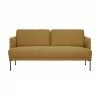 Westwing Collection Canap&eacute; 2 places jaune ocre pieds en m&eacute;tal Fluente, larg. 166 x haut. 85 cm