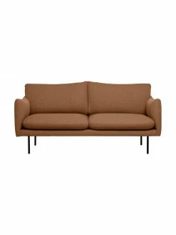 Westwing Collection Canapé (2 places) nougat avec pieds en métal Moby, larg. 170 x prof. 95 cm