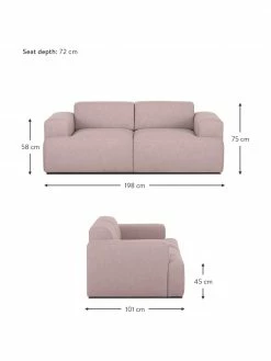 Westwing Collection Canapé 2 places rose Melva, larg. 198 x prof. 101 cm 8 Westwing Collection Canapé 2 places rose Melva, larg. 198 x prof. 101 cm -furniture Soldes Canape 2 places rose Melva 2