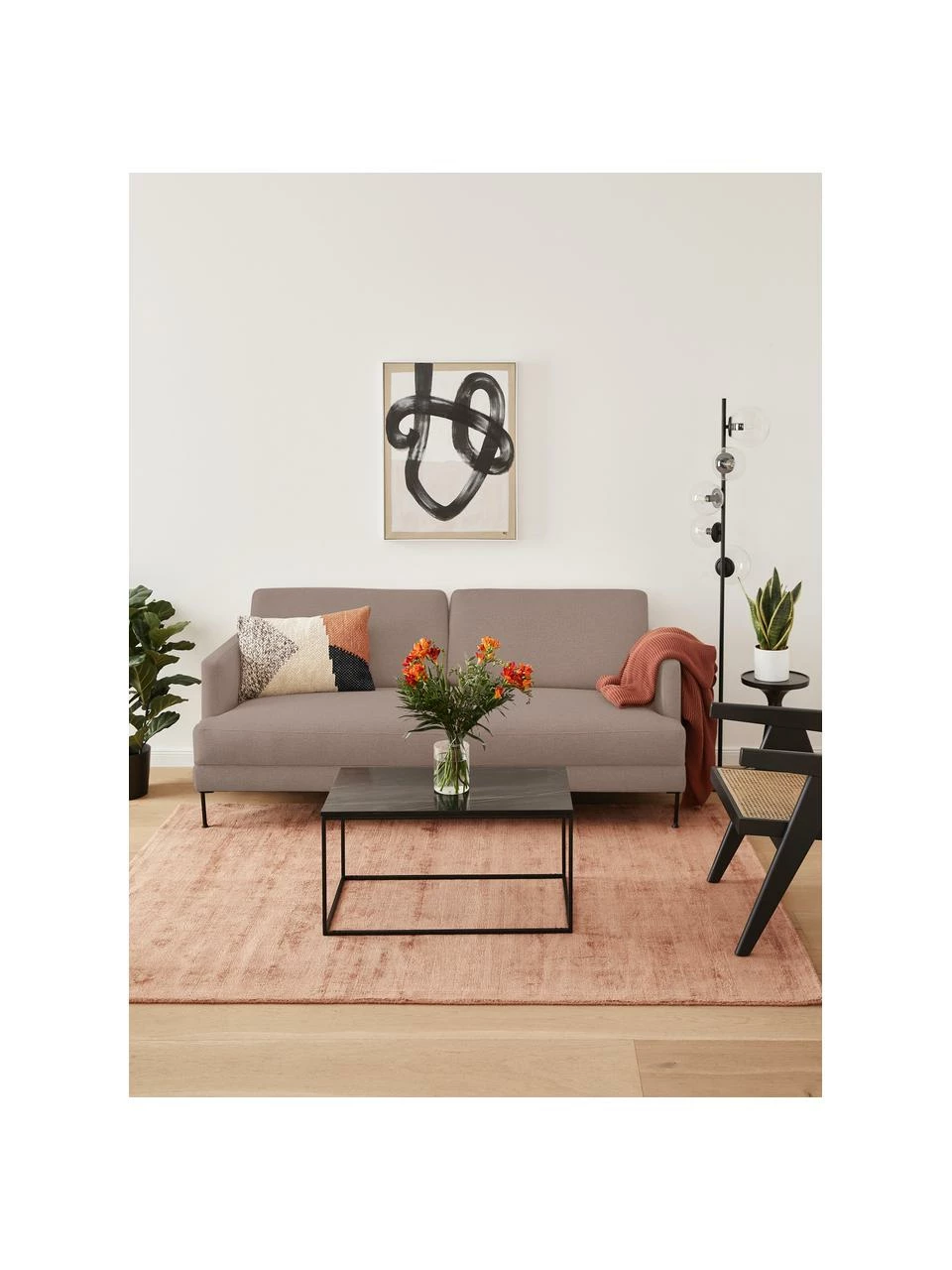 Westwing Collection Canapé 2 places taupe avec pieds en métal Moby, larg. 166 x haut. 85 cm 3 Westwing Collection Canapé 2 places taupe avec pieds en métal Moby, larg. 166 x haut. 85 cm – Image 3